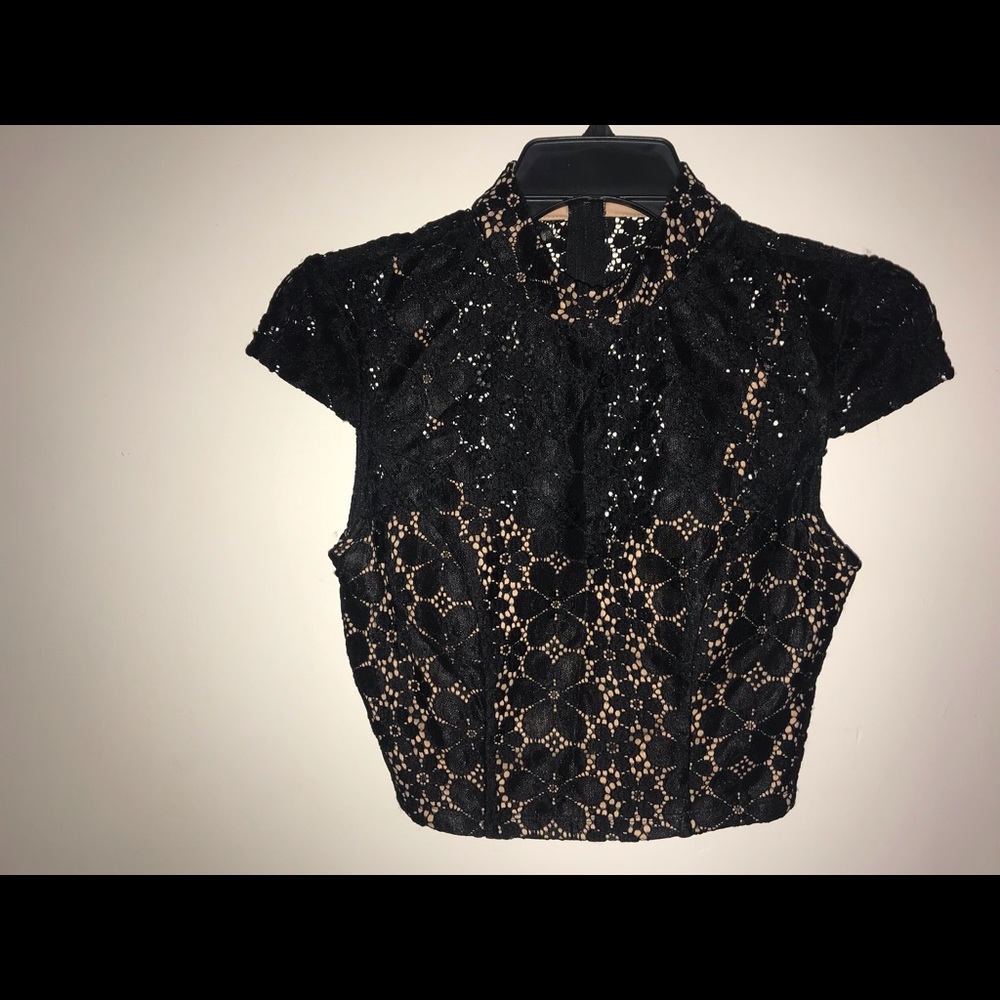 semi sheer formal top